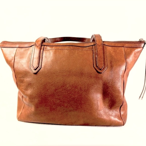 “FOSSIL” BROWN LEATHER TOTE BAG - Picture 3 of 12